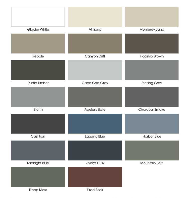 Color palette of Alside ASCEND siding